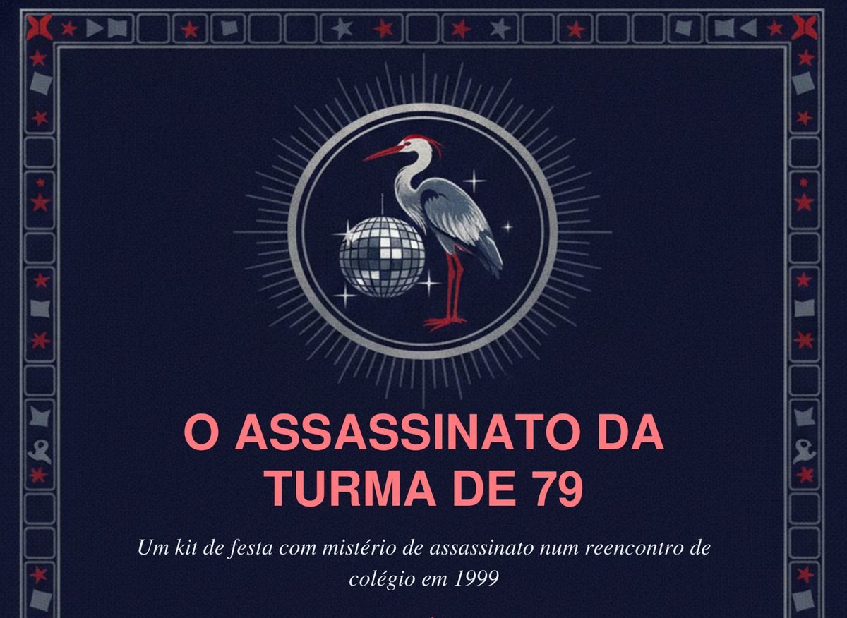 Capa do kit de festa O assassinato da turma de 79