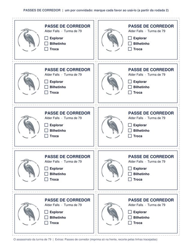 Passes de corredor: três favores para cada convidado