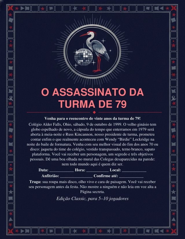 O convite para imprimir