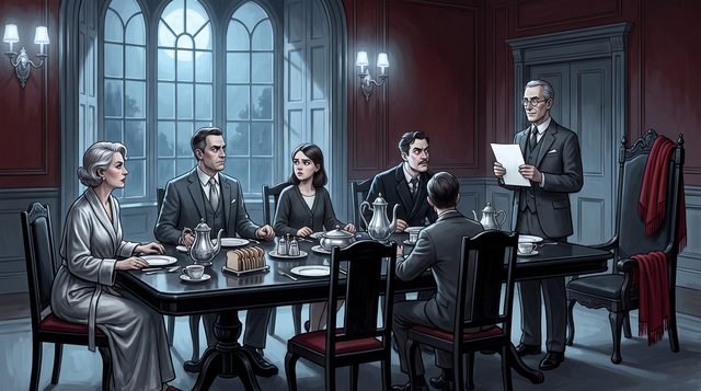 Breakfast, when the Lawyer reads who was cut out overnight