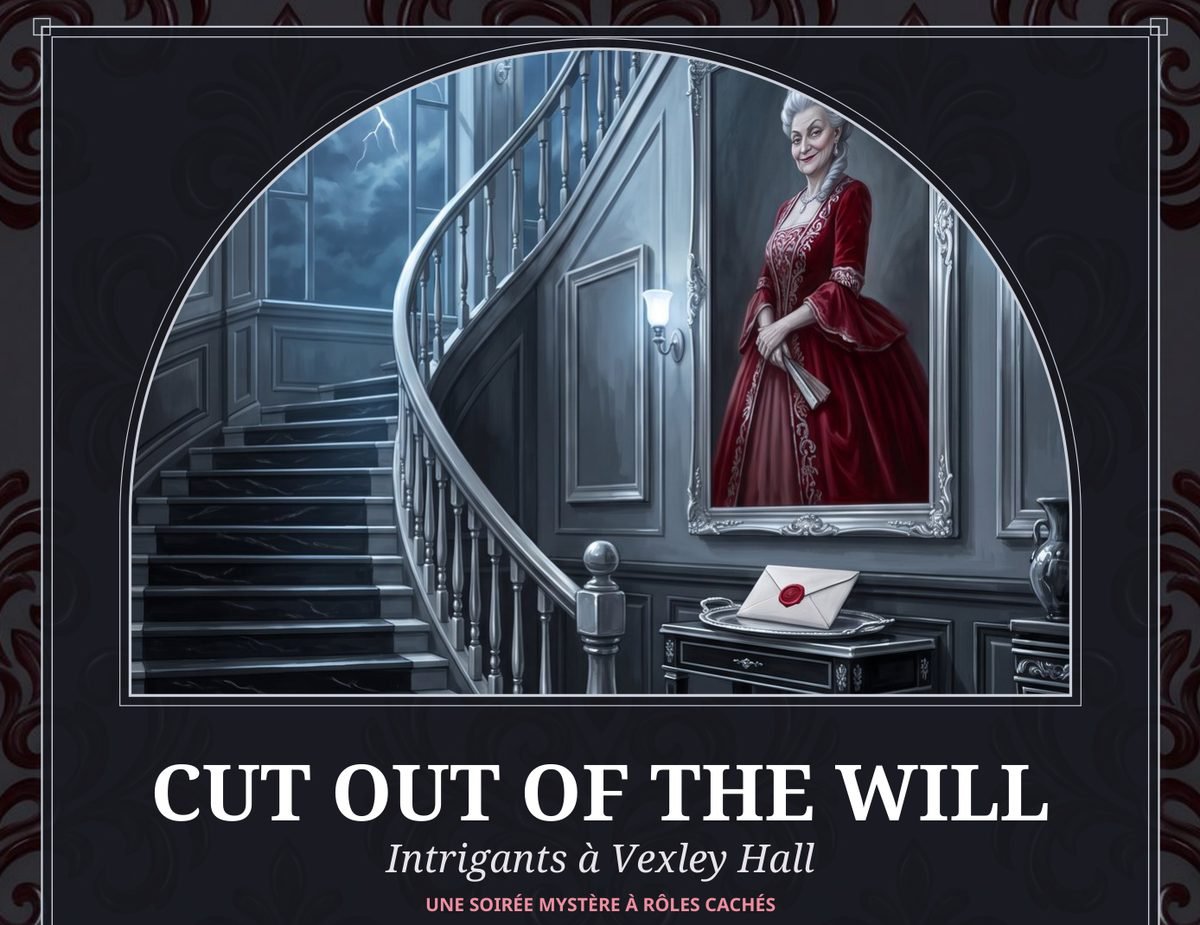 Cut Out of the Will : Intrigants à Vexley Hall, couverture du jeu de soirée